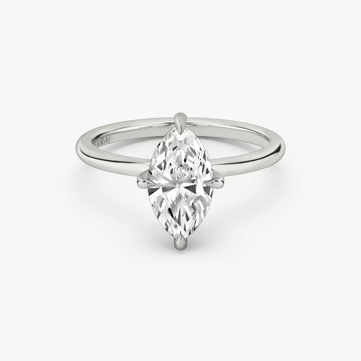 The Classic Hidden Halo | Pavé Marquise | Platinum | Band: Plain | Prong style: Plain | Diamond orientation: vertical | Carat weight: See full inventory