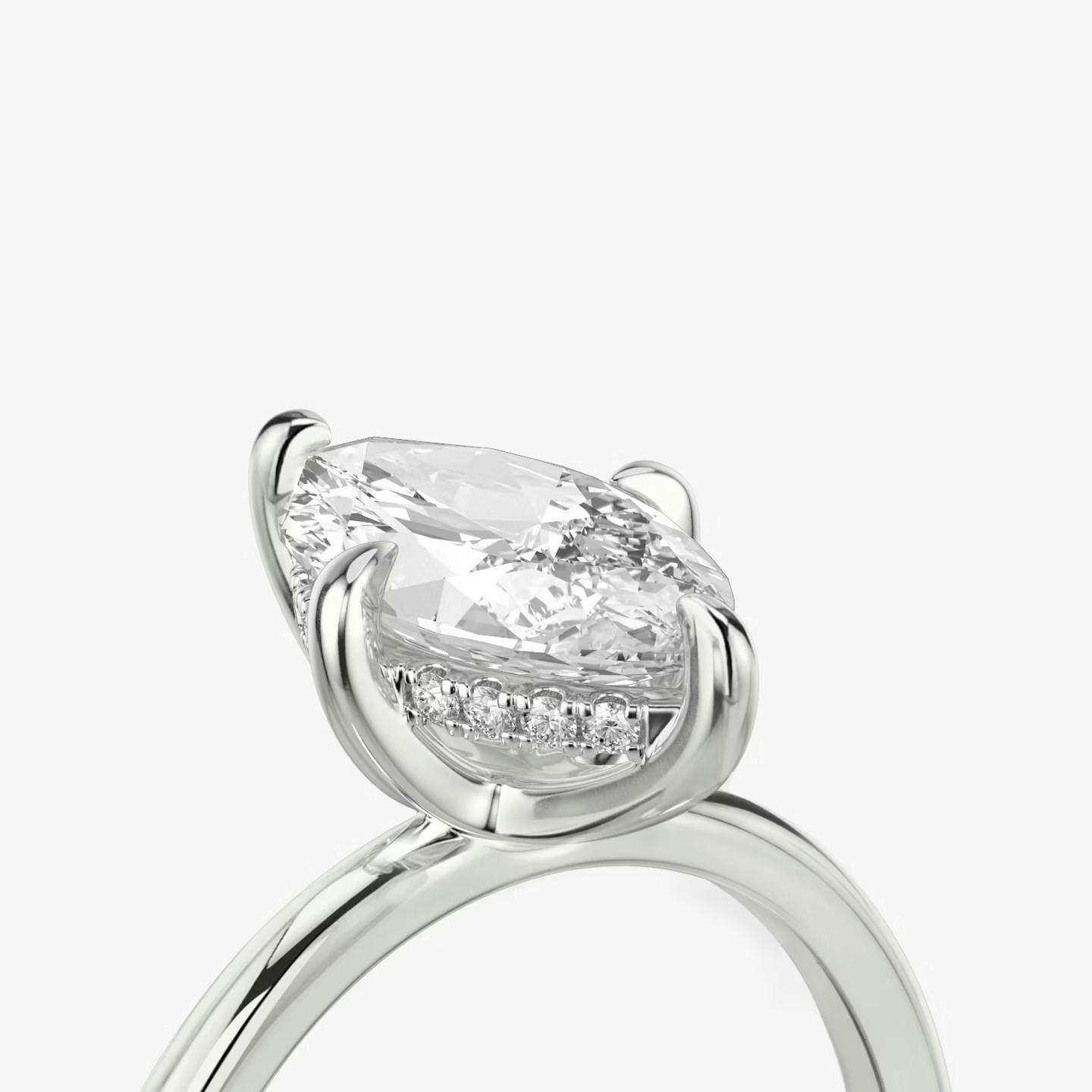 The Classic Hidden Halo | Pavé Marquise | Platinum | Band: Plain | Prong style: Plain | Diamond orientation: vertical | Carat weight: See full inventory