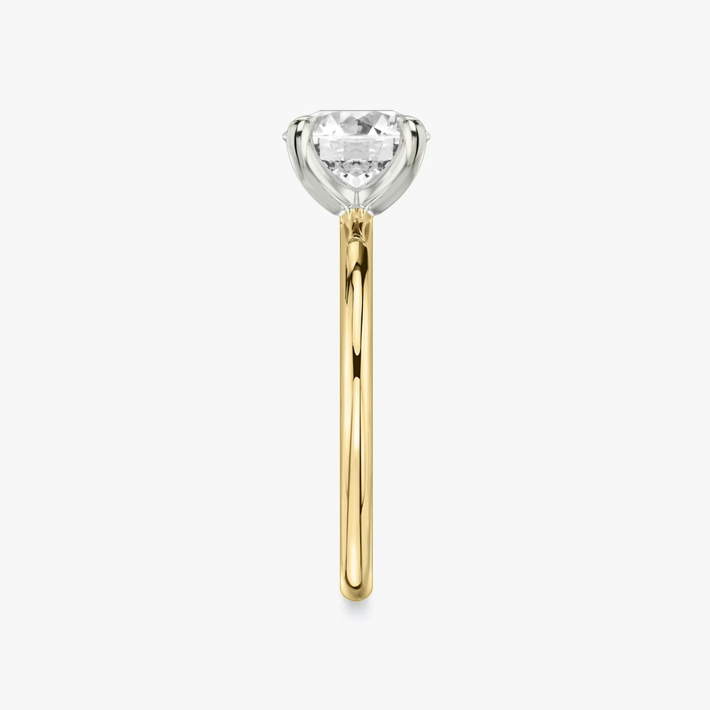 The Classic Two Tone | Round Brilliant | 18k | 18k Yellow Gold and Platinum | Band: Plain | Carat weight: 1 | Diamond orientation: vertical